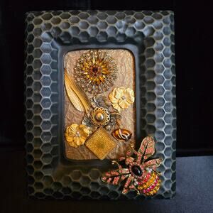 Handmade Framed Jewelry Art 8"W x 10"H